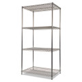 Nsf Certified Industrial 4-shelf Wire Shelving Kit, 36w X 24d X 72h, Silver