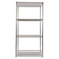 Nsf Certified Industrial 4-shelf Wire Shelving Kit, 36w X 24d X 72h, Silver