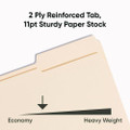 Top Tab Fastener Folders, 1/3-cut Tabs: Assorted, 2 Fasteners, Letter Size, 11-pt Manila Exterior, 50/box