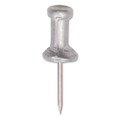 Aluminum Head Push Pins, Aluminum, Silver, 1/2", 100/box