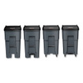Brute Rollout Heavy-duty Waste Container, Square, Polyethylene, 65 Gal, Gray