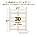 Ecofriendly Permanent File Folder Labels, 0.66 X 3.44, White, 30/sheet, 25 Sheets/pack