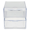 Stackable Cube Organizer, 2 Compartments, 2 Drawers, Plastic, 6 X 7.2 X 6, Clear