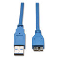 Usb 3.0 Superspeed Device Cable (a To Micro-b M/m), 3 Ft., Blue