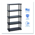 Rough N Ready Open Storage System, Five-shelf, Blow-molded Hdpe, 36 X 18 X 74, Black
