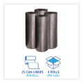 Low-density Waste Can Liners, 60 Gal, 0.65 Mil, 38" X 58", Black, 100/carton