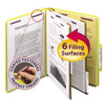 Six-section Pressboard Top Tab Classification Folders With Safeshield Fasteners, 2 Dividers, Letter Size, Yellow, 10/box Six-section Pressboard Top Tab Classification Folders With Safeshield Fasteners, 2 Dividers, Letter Size, Yellow, 10/box