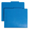 Six-section Poly Classification Folders, 2 Dividers, Letter Size, Blue, 10/box