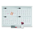 4 Month Planner, 48x36, White/silver