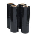 Black Stretch Film, 18" X 1, 500ft Roll, 20mic (80-gauge), 4/carton