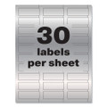 Permatrack Metallic Asset Tag Labels, Laser Printers, 0.75 X 2, Metallic Silver, 30/sheet, 8 Sheets/pack