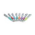 Comfort Grip Gel Pen, Retractable, Medium 0.7 Mm, Assorted Ink Colors, Silver Barrel, 8/pack