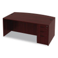 Alera Valencia Series Bow Front Desk Shell, 71" X 41.38" X 29.63", Mahogany