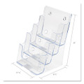 4-compartment Docuholder, Booklet Size, 6.88w X 6.25d X 10h, Clear