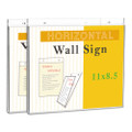 Wall Mount Sign Holder, 11" X 8 1/2", Horizontal, Clear, 2/pack Wall Mount Sign Holder, 11" X 8 1/2", Horizontal, Clear, 2/pack