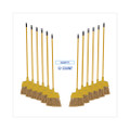 Poly Bristle Angler Broom, 53" Handle, Yellow, 12/carton