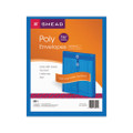 Poly Interoffice Envelopes, End Load (vertical), String And Button Closure, 9.75 X 11.63, Transparent Blue, 5/pack