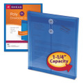 Poly Interoffice Envelopes, End Load (vertical), String And Button Closure, 9.75 X 11.63, Transparent Blue, 5/pack