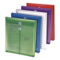 Poly Interoffice Envelopes, End Load (vertical), String And Button Closure, 9.75 X 11.63, Transparent Green, 5/pack