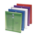 Poly Interoffice Envelopes, End Load (vertical), String And Button Closure, 9.75 X 11.63, Transparent Red, 5/pack