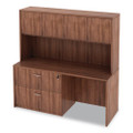 Alera Valencia Series Hutch, 3-comp, 64.75w X 15d X 35.38h, Modern Walnut