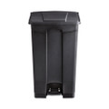 Large Capacity Plastic Step-on Receptacle, 23 Gal, Black
