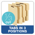Top Tab Fastener Folder, 2 Fasteners, Letter Size, Manila Exterior, 50/box