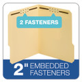 Top Tab Fastener Folder, 2 Fasteners, Letter Size, Manila Exterior, 50/box