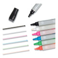 Bullet Tip Low-odor Liquid Glass Markers With Erasers, Broad Bullet Tip, Assorted Colors, 12/pack