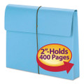 Expanding Wallet W/ Elastic Cord, 2" Expansion, 1 Section, Letter Size, Blue, 10/box