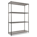 Wire Shelving Starter Kit, Four-shelf, 48w X 18d X 72h, Black Anthracite Wire Shelving Starter Kit, Four-shelf, 48w X 18d X 72h, Black Anthracite