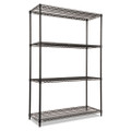 Nsf Certified Industrial 4-shelf Wire Shelving Kit, 48w X 18d X 72h, Black Nsf Certified Industrial 4-shelf Wire Shelving Kit, 48w X 18d X 72h, Black