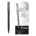 Razor Point Fine Line Porous Point Pen, Stick, Extra-fine 0.3 Mm, Black Ink, Black Barrel, Dozen