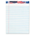 American Pride Writing Pad, Wide/legal Rule, Red/white/blue Headband, 50 White 8.5 X 11.75 Sheets, 12/pack - VISTOP75140
