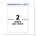 White Shipping Labels-bulk Packs, Inkjet/laser Printers, 5.5 X 8.5, White, 2/sheet, 250 Sheets/box