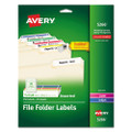 Permanent Trueblock File Folder Labels With Sure Feed Technology, 0.66 X 3.44, White, 30/sheet, 25 Sheets/pack - VISAVE5266