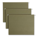100% Recycled Hanging File Folders, Letter Size, 1/5-cut Tab, Standard Green, 25/box