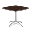 Cafeworks Table, Cafe-height, Square Top, 36 X 36 X 30, Walnut/silver