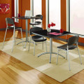 Cafeworks Table, Cafe-height, Square Top, 36 X 36 X 30, Graphite Granite/silver