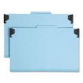 Fastab Hanging Pressboard Classification Folders, Legal Size, 2 Dividers, Blue