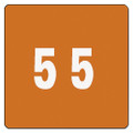 Numerical End Tab File Folder Labels, 5, 1.5 X 1.5, Brown, 250/roll Numerical End Tab File Folder Labels, 5, 1.5 X 1.5, Brown, 250/roll