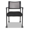 Alera Eikon Series Stacking Mesh Guest Chair, Supports Up To 275 Lb, Black, 2/carton