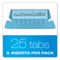 Transparent Colored Tabs For Hanging File Folders, 1/5-cut Tabs, Blue, 2" Wide, 25/pack