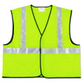 Class 2 Safety Vest, Polyester, X-large, Fluorescent Lime With Silver Stripe