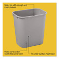 Deskside Plastic Wastebasket, Rectangular, 7 Gal, Gray