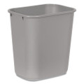 Deskside Plastic Wastebasket, Rectangular, 7 Gal, Gray