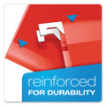 Extra Capacity Reinforced Hanging File Folders With Box Bottom, Legal Size, 1/5-cut Tab, Red, 25/box