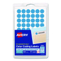 Handwrite Only Self-adhesive Removable Round Color-coding Labels, 0.5" Dia., Light Blue, 60/sheet, 14 Sheets/pack, (5050)