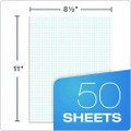 Quadrille Pads, Quadrille Rule (4 Sq/in), 50 White (heavyweight 20 Lb) 8.5 X 11 Sheets