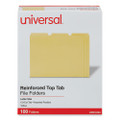 Reinforced Top-tab File Folders, 1/3-cut Tabs: Assorted, Letter Size, 1" Expansion, Yellow, 100/box